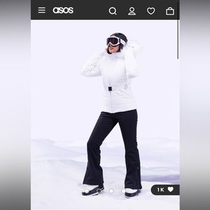 ASOS 4505 Ski Belted Jacket With Faux Fur Hood